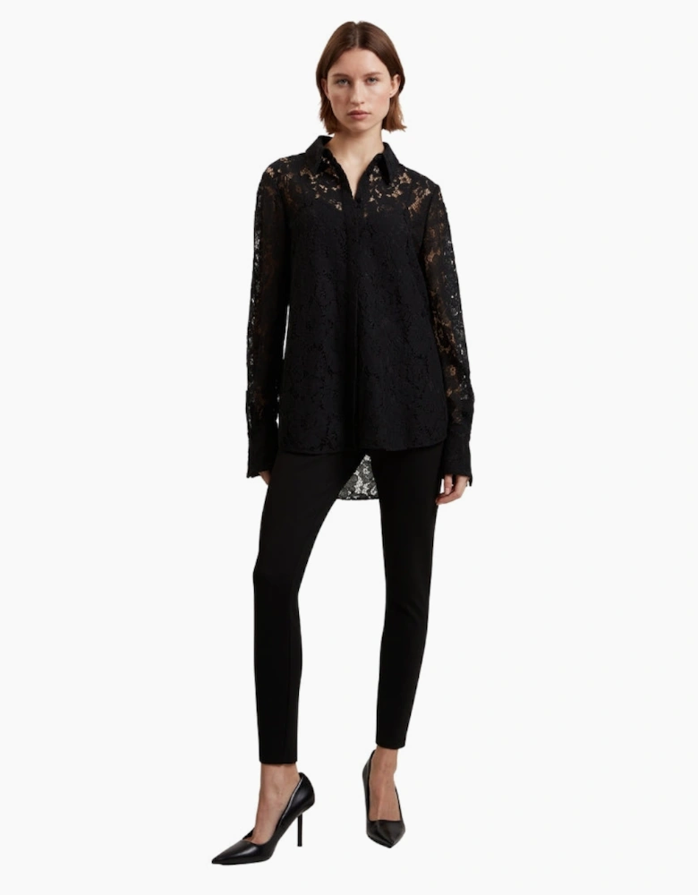Ted Baker Genoa Longline Lace Black Shirt