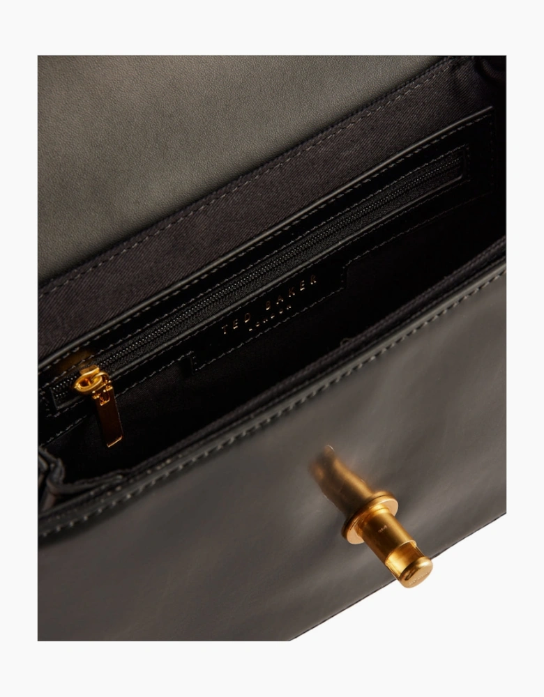 Ted Baker Kkayli Polished Leather Black Satchel Bag