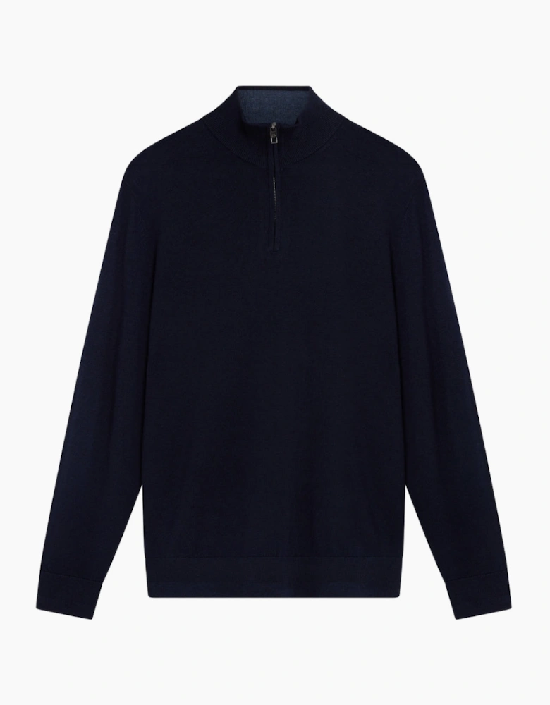 Ted Baker Limehas Merino Core Half Zip Navy Jumper