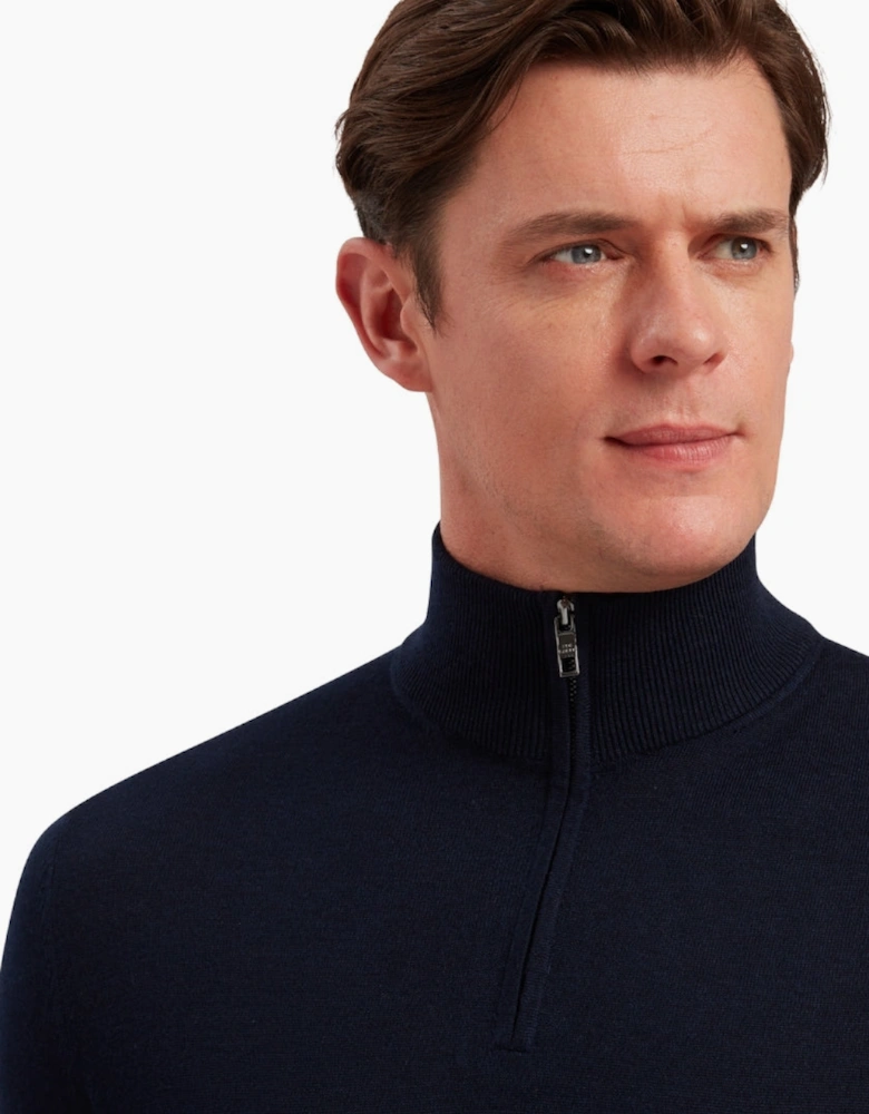 Ted Baker Limehas Merino Core Half Zip Navy Jumper