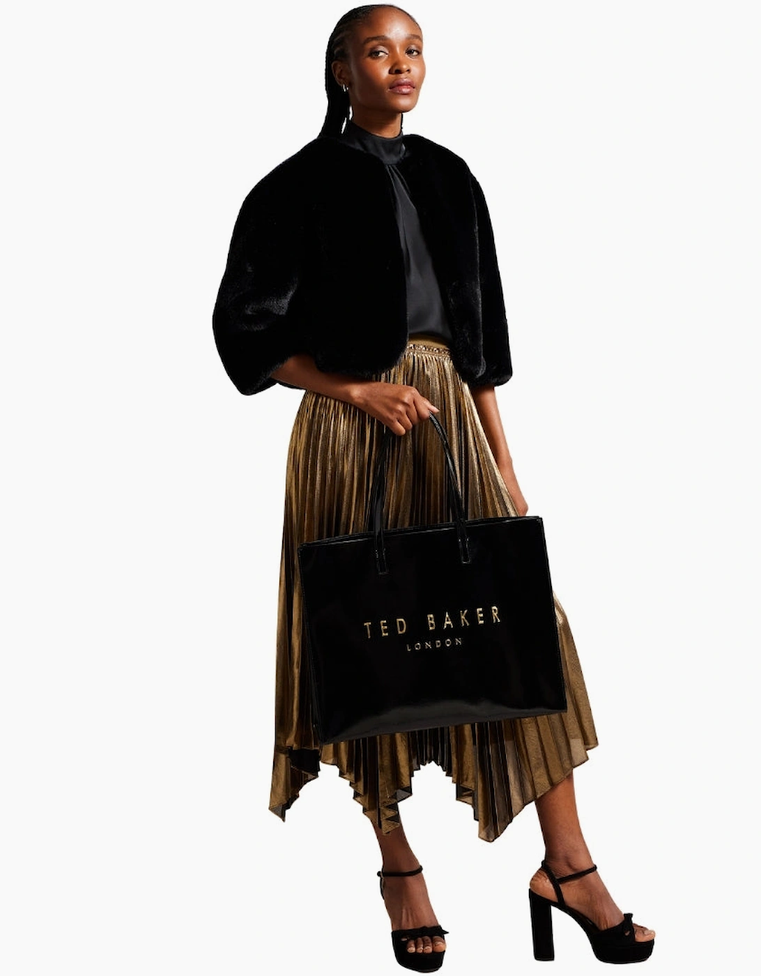 Ted Baker Crikon Crinkle Black Extra Large Icon Tote Bag