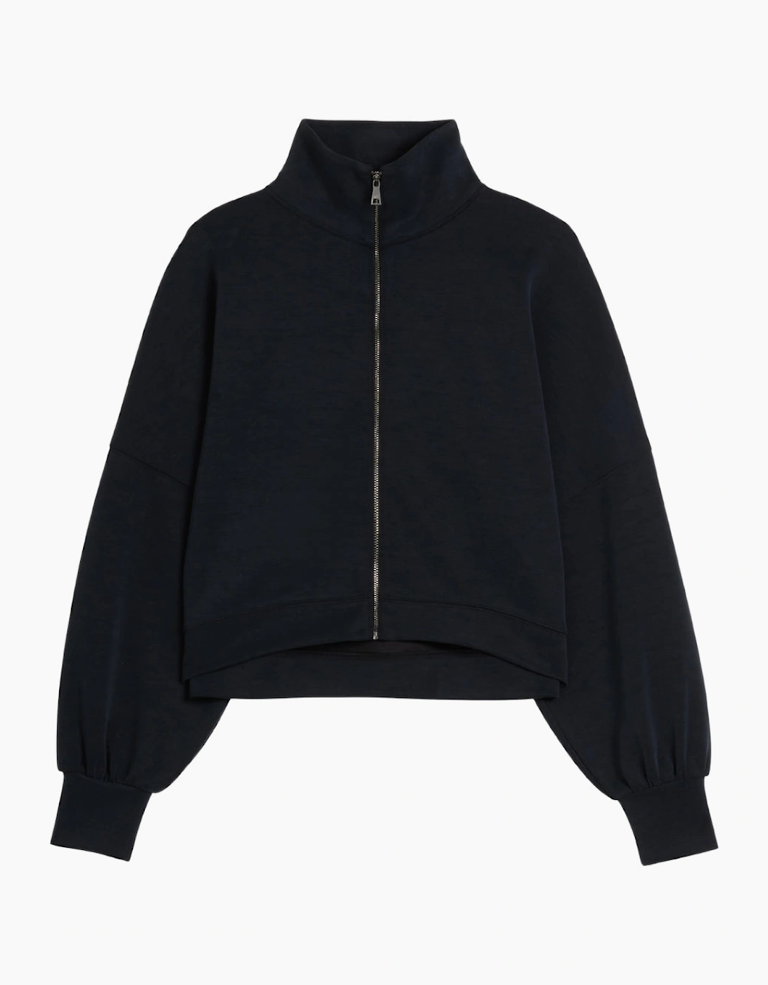Ted Baker Arorha Cupro Zip Through Black Funnel Neck