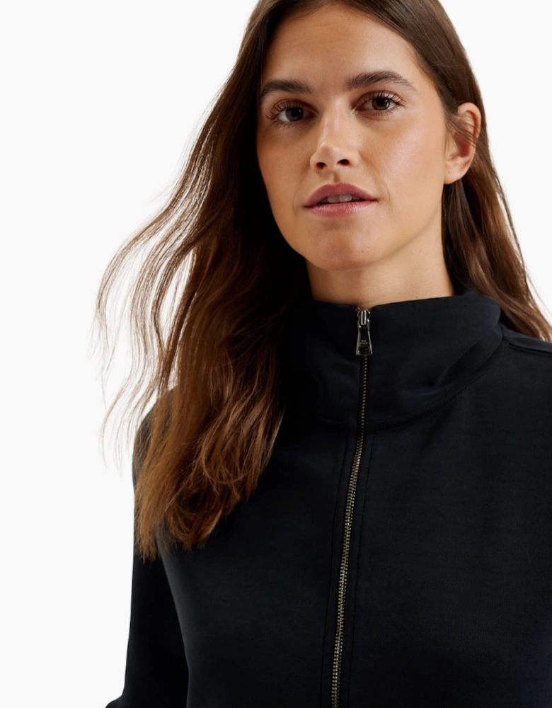 Ted Baker Arorha Cupro Zip Through Black Funnel Neck