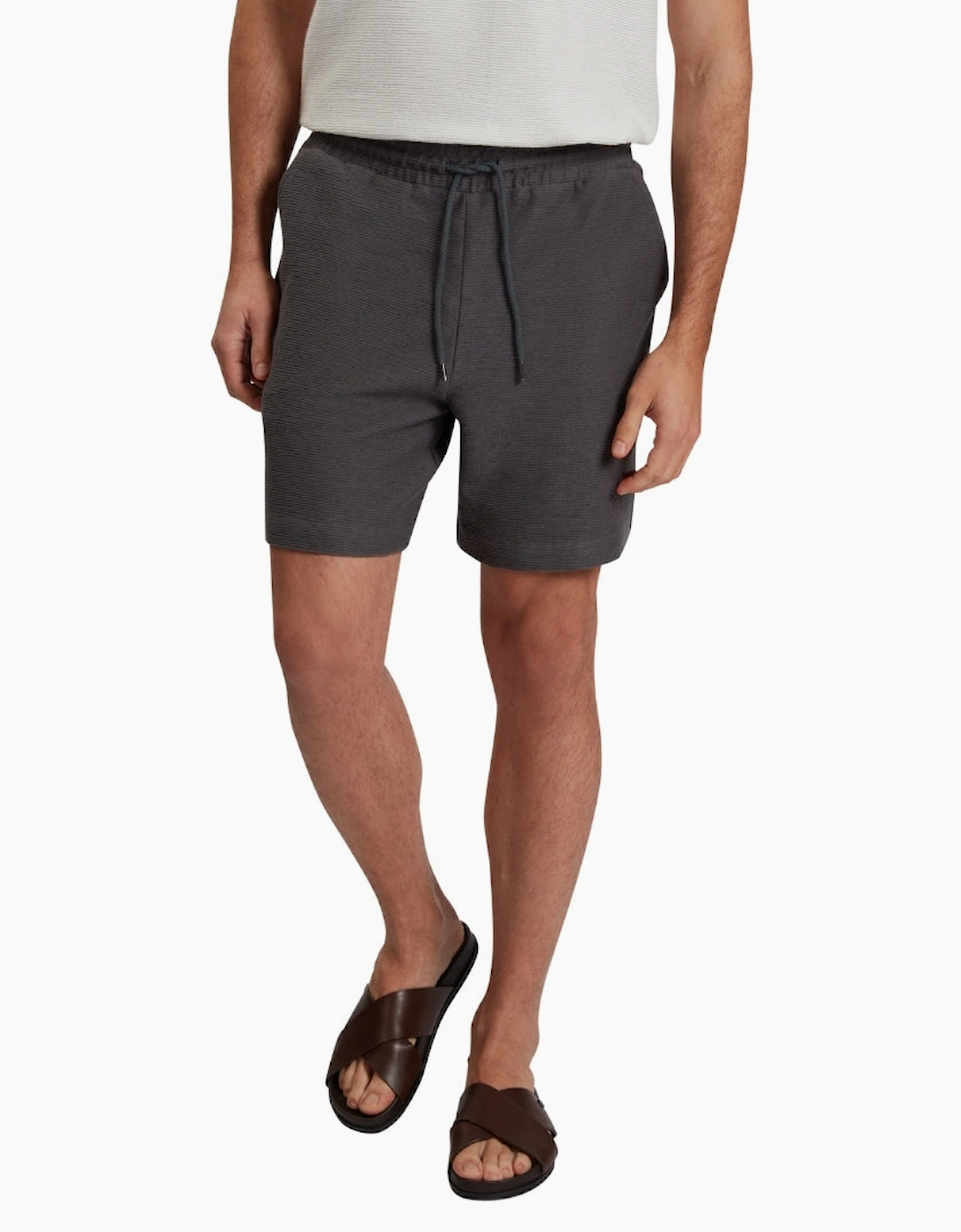 Ted Baker Ladislo Regular Cotton Grey Drawstring Shorts