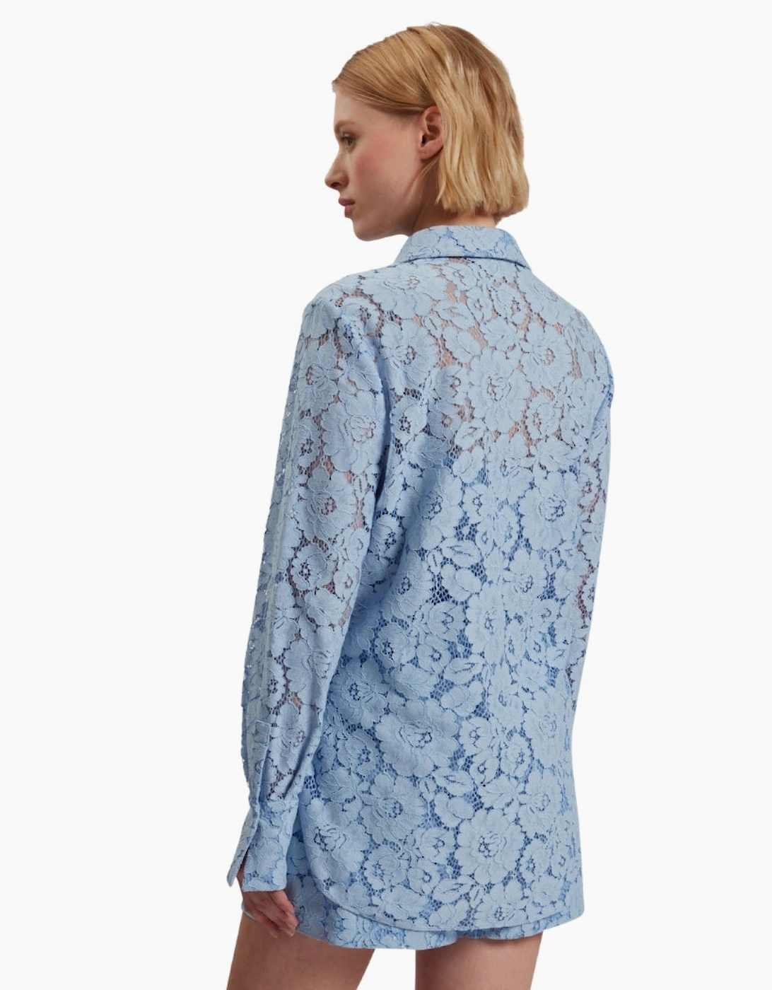 Ted Baker Gennoa Longline Lace Blue Shirt