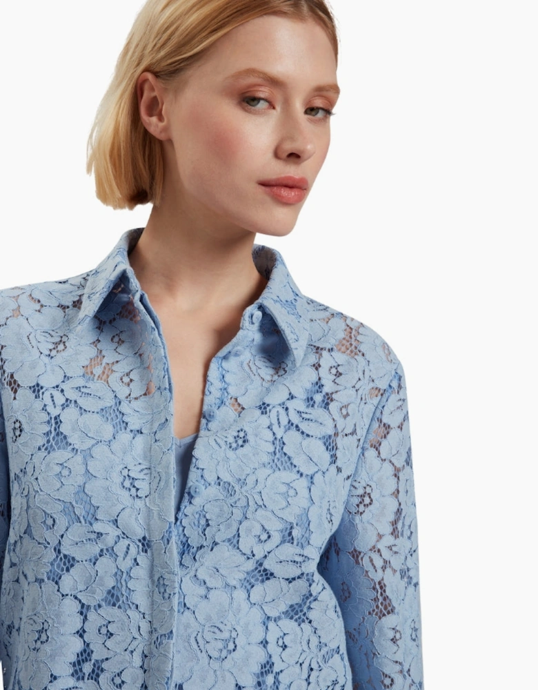 Ted Baker Gennoa Longline Lace Blue Shirt