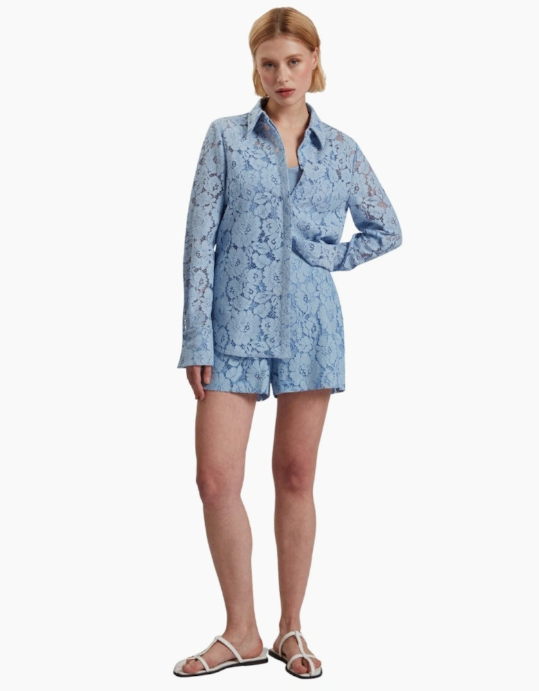 Ted Baker Gennoa Longline Lace Blue Shirt