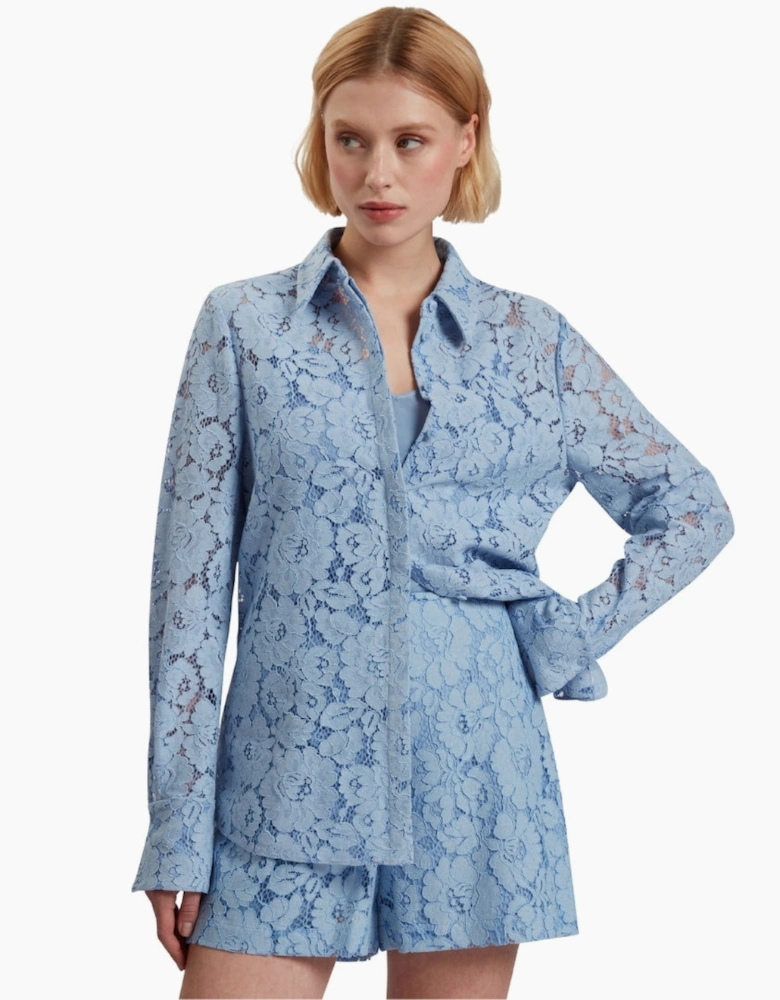 Ted Baker Gennoa Longline Lace Blue Shirt