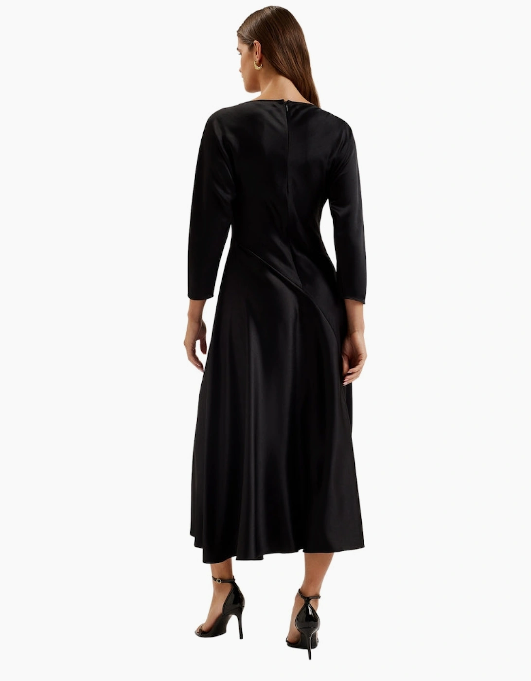 Ted Baker Avelli Curve Seam Detail Black Midi Dress