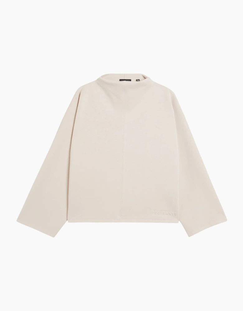 Ted Baker Kenseyy Cupro Funnel Neck Sweat Ivory Jumper