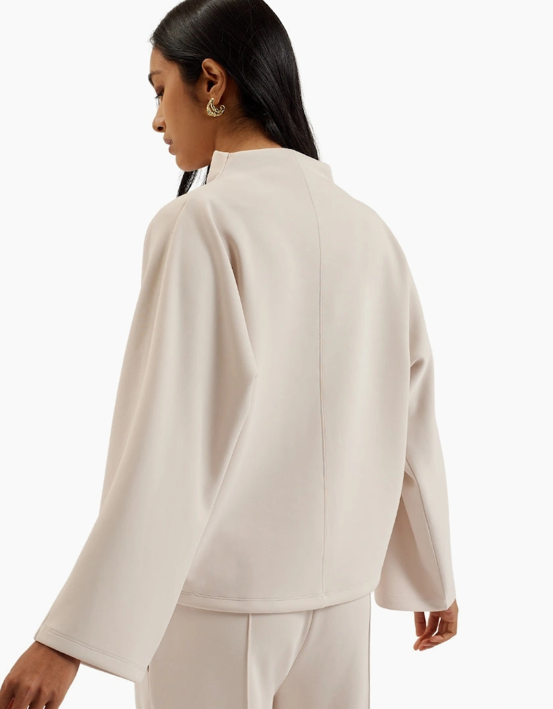 Ted Baker Kenseyy Cupro Funnel Neck Sweat Ivory Jumper