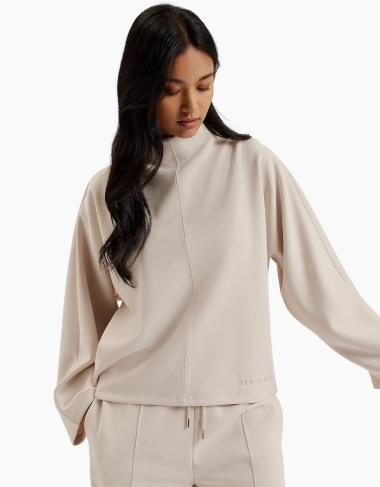 Ted Baker Kenseyy Cupro Funnel Neck Sweat Ivory Jumper