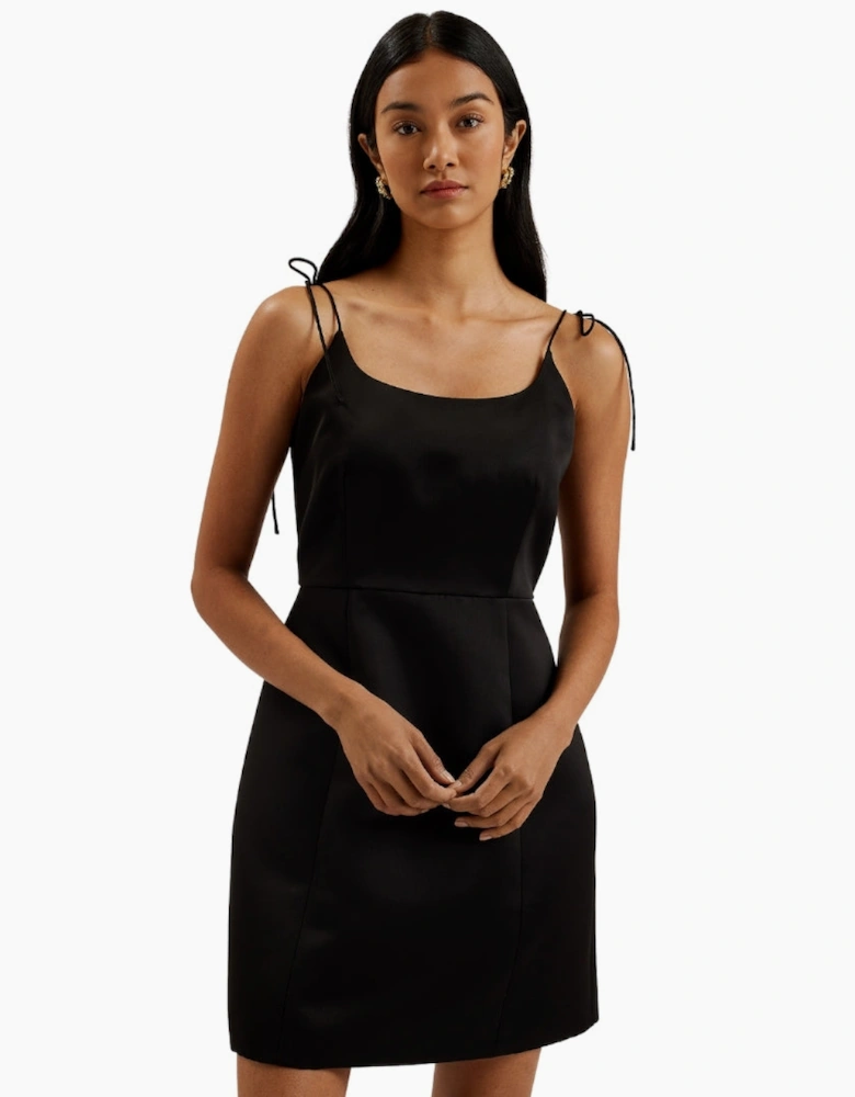 Ted Baker Kavala Tie Strap Bodice Waist Black Mini Dress