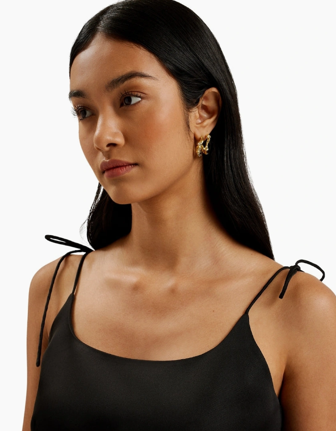 Ted Baker Kavala Tie Strap Bodice Waist Black Mini Dress
