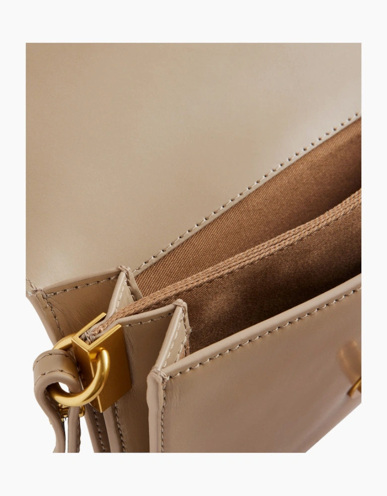 Ted Baker Kkaysa Polished Small Leather Taupe Crossbody Bag