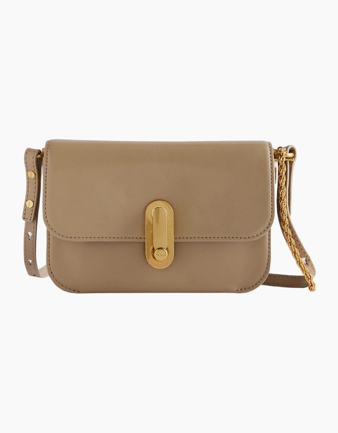 Ted Baker Women's Ted Baker Kkaysa Polished Small Leather Taupe Crossbody Bag - Brown