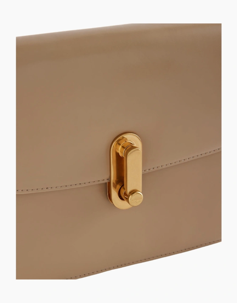 Ted Baker Kkayli Polished Leather Taupe Satchel Bag