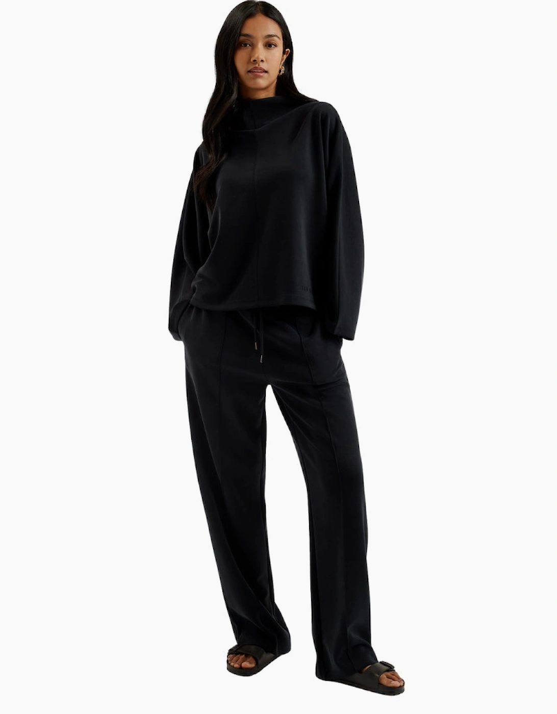 Ted Baker Kenseyy Cupro Funnel Neck Black Sweater