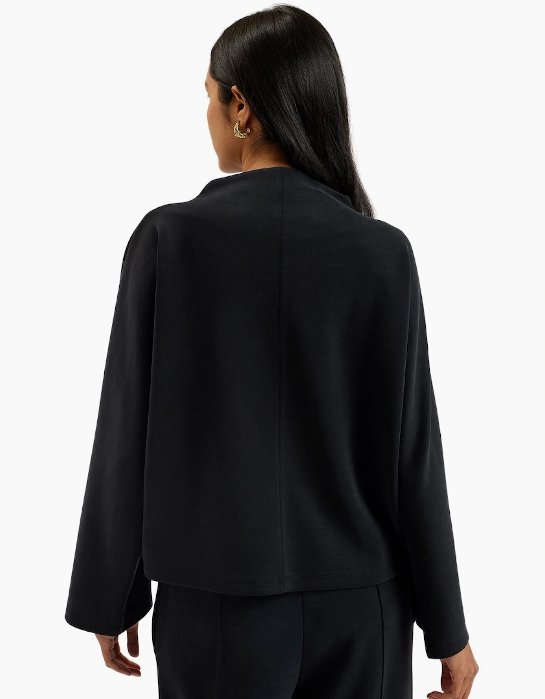 Ted Baker Kenseyy Cupro Funnel Neck Black Sweater
