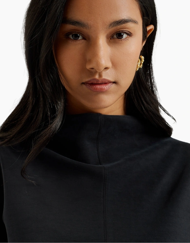 Ted Baker Kenseyy Cupro Funnel Neck Black Sweater