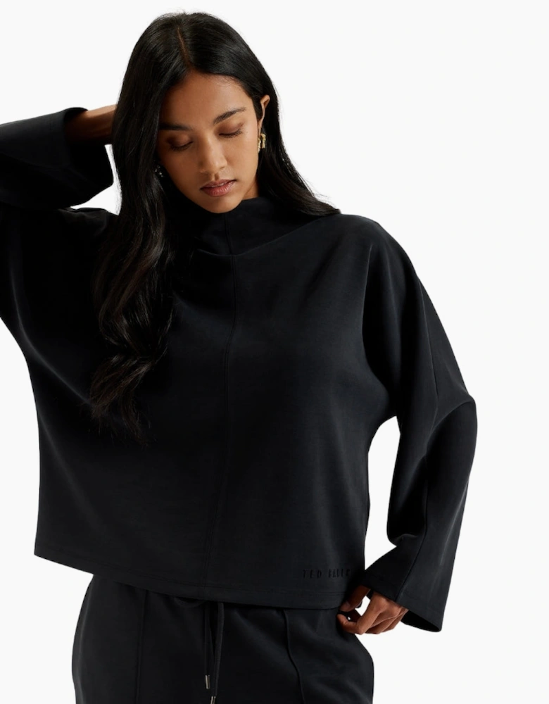 Ted Baker Kenseyy Cupro Funnel Neck Black Sweater