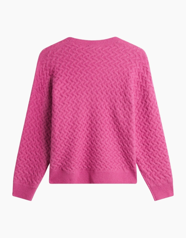 Ted Baker Morlea Horizontal Cable Relaxed Fit Pink Jumper
