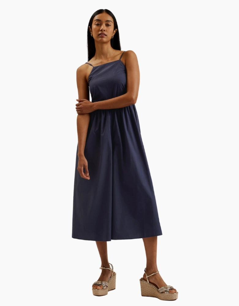 Ted Baker Eze Squared Neck Strappy cross over Dark Blue Jumpsuit