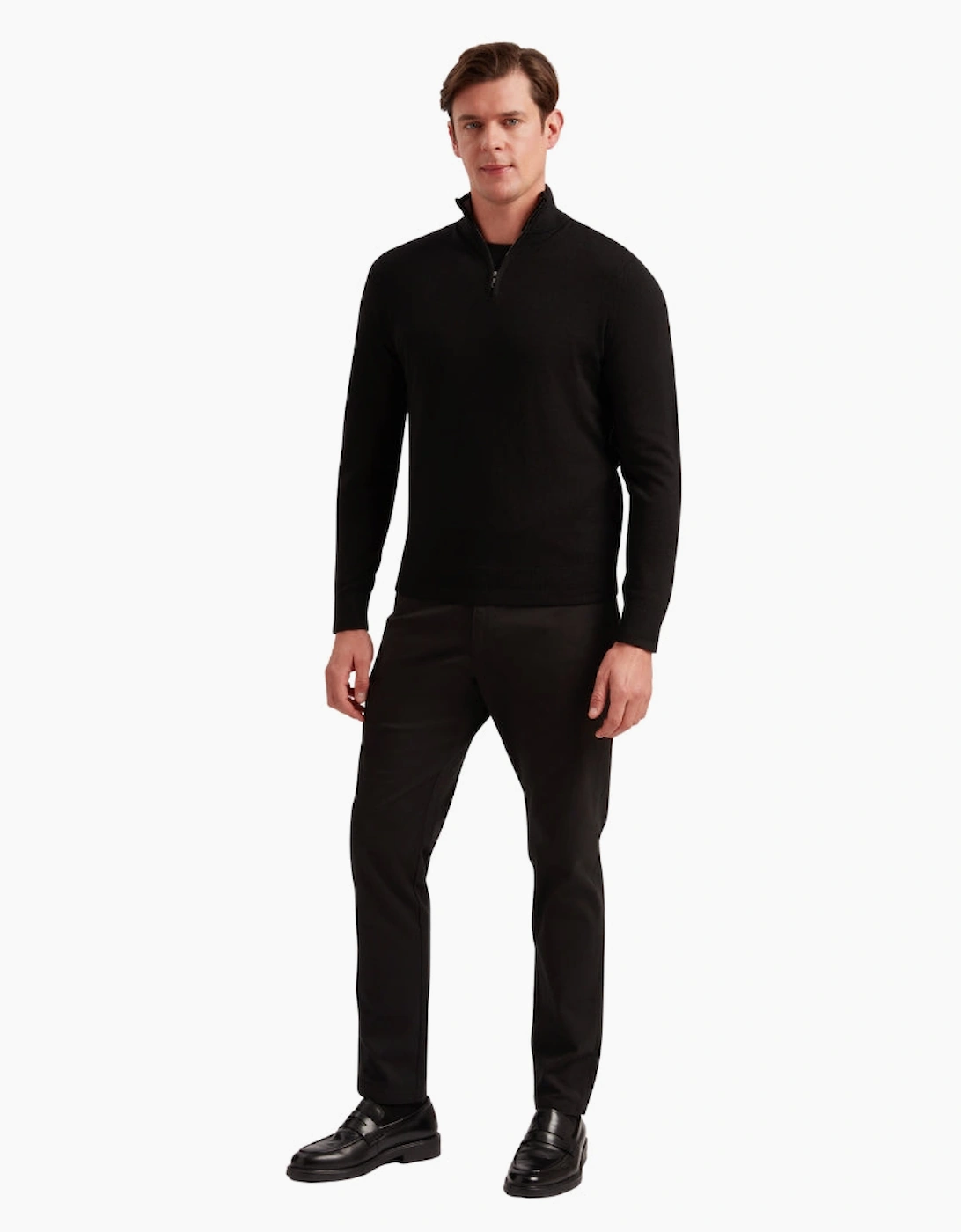 Ted Baker Limehas Merino Core Half Zip Black Jumper