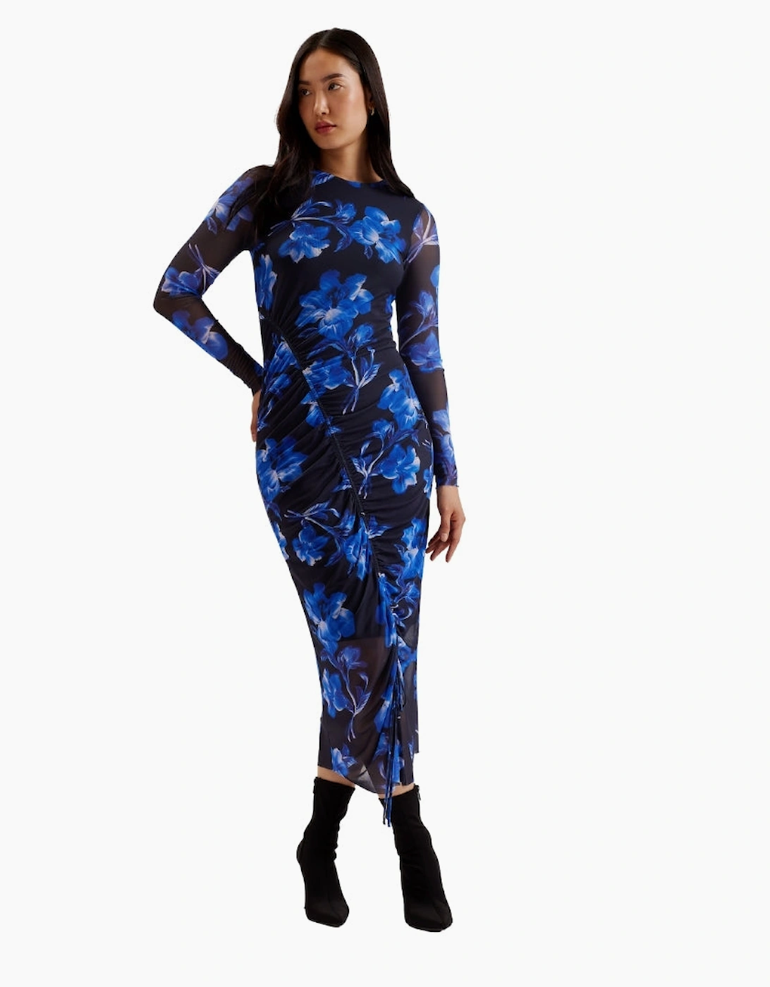 Ted Baker Marliyy Printed Mesh Bodycon Blue Dress