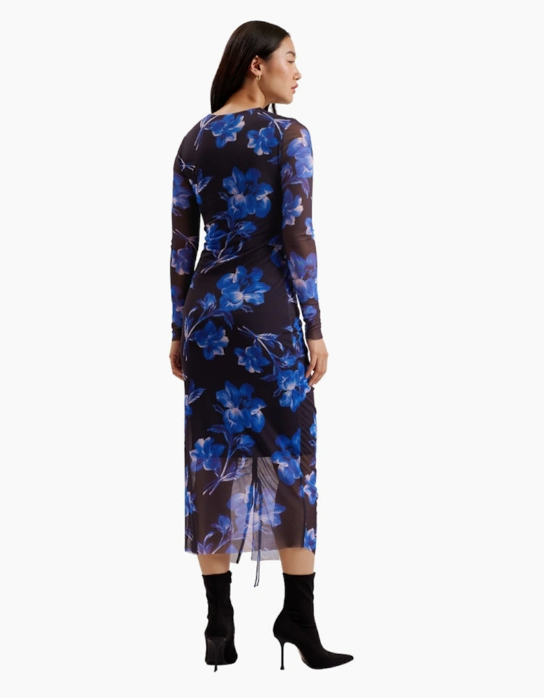 Ted Baker Marliyy Printed Mesh Bodycon Blue Dress
