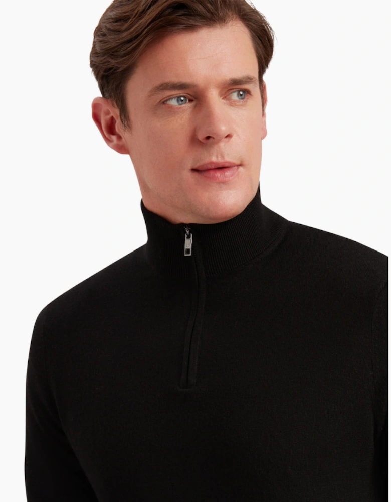 Ted Baker Limehas Merino Core Half Zip Black Jumper
