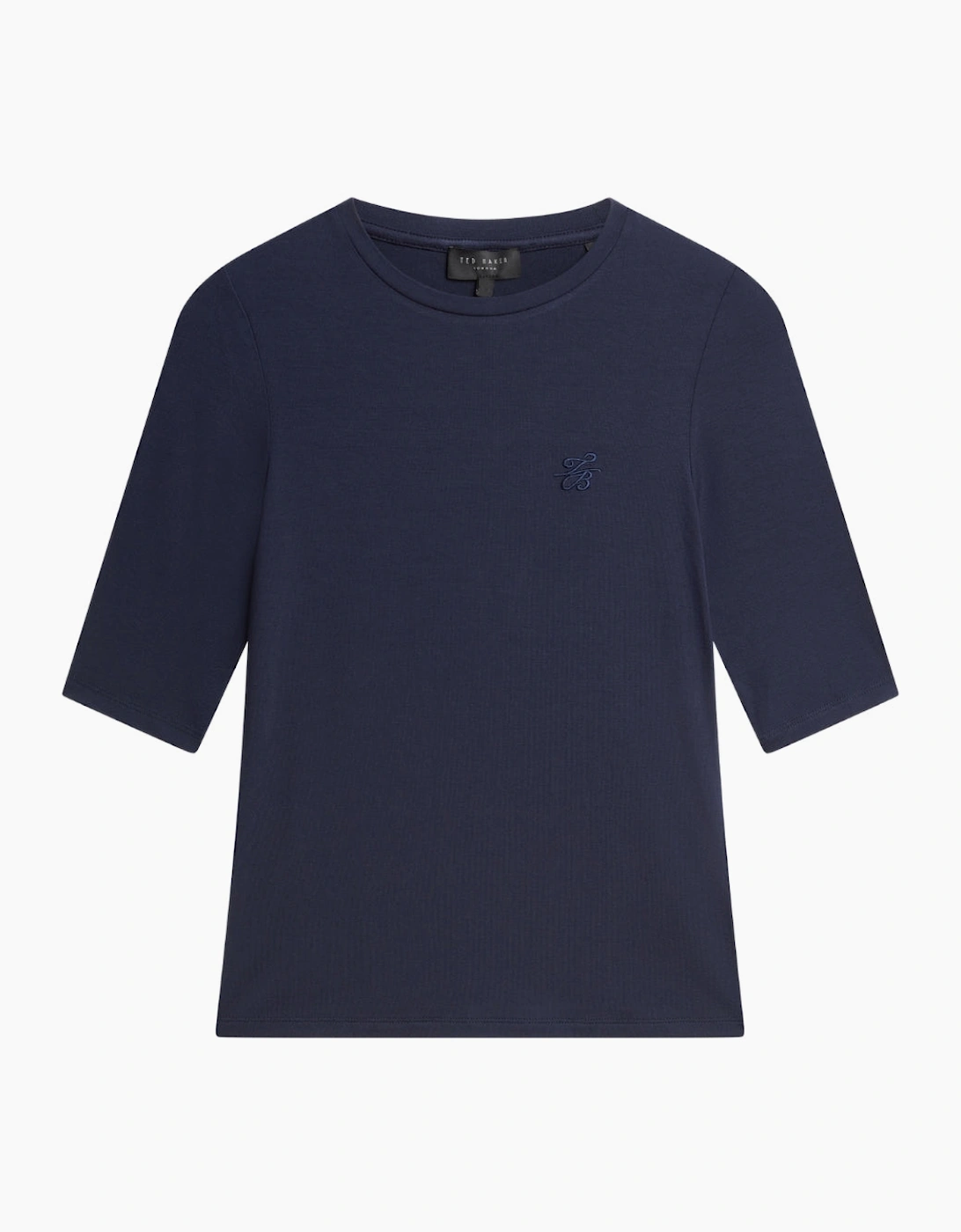 Women's Ted Baker Casy Fitted Half Sleeve Chest Branded Navy T-Shirt - Size: 6