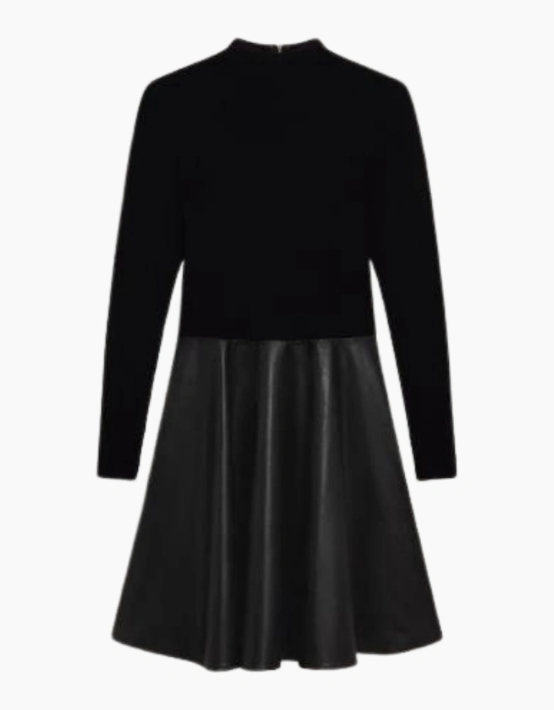 Ted Baker Midi Dress With Faux Leather Skirt