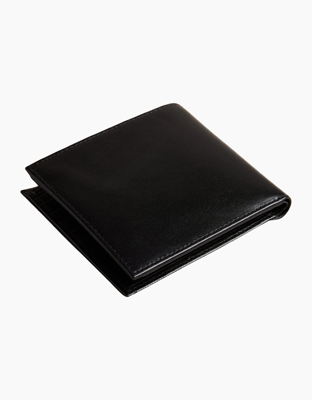 Ted Baker Prugs Embossed Corner Leather Bifold Black Wallet