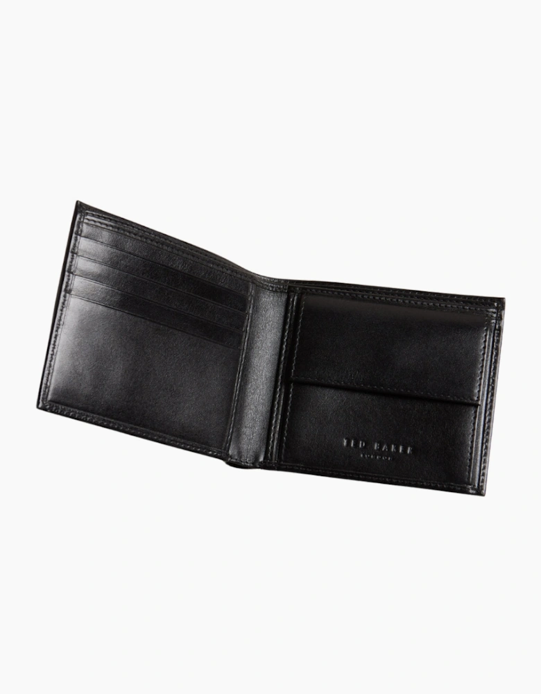 Ted Baker Prugs Embossed Corner Leather Bifold Black Wallet
