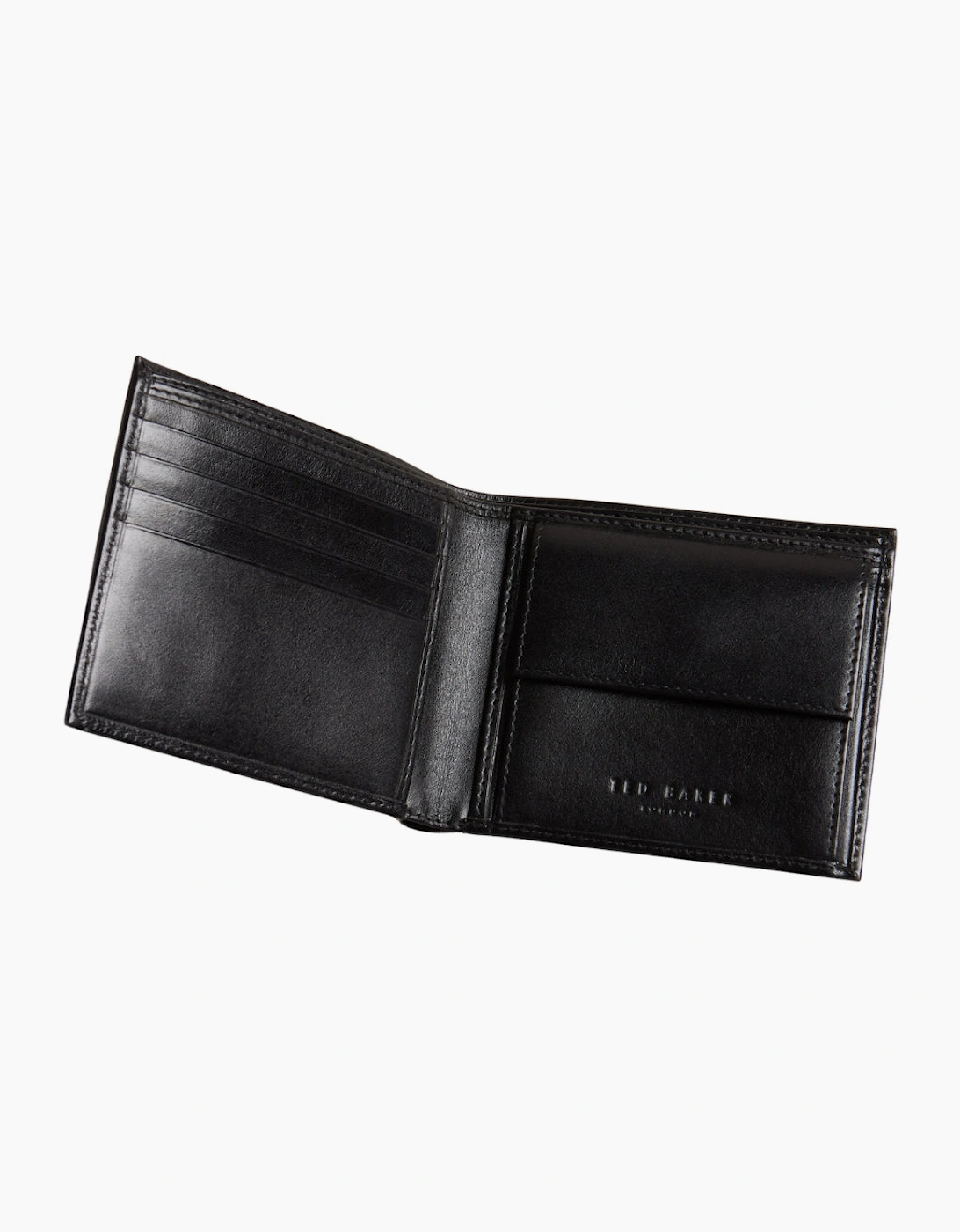 Ted Baker Prugs Embossed Corner Leather Bifold Black Wallet