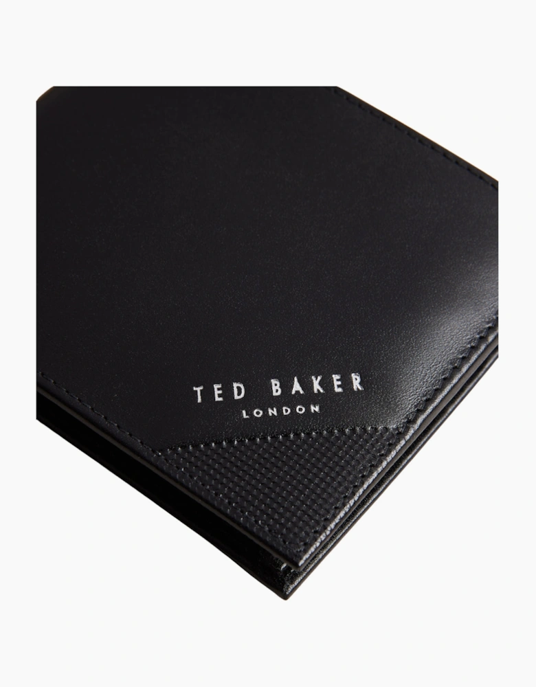 Ted Baker Prugs Embossed Corner Leather Bifold Black Wallet