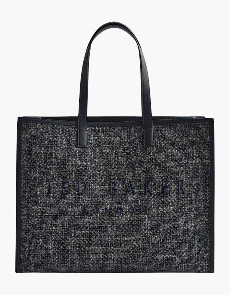 Ted Baker Tweekon Tweed Extra Large Navy Icon Bag