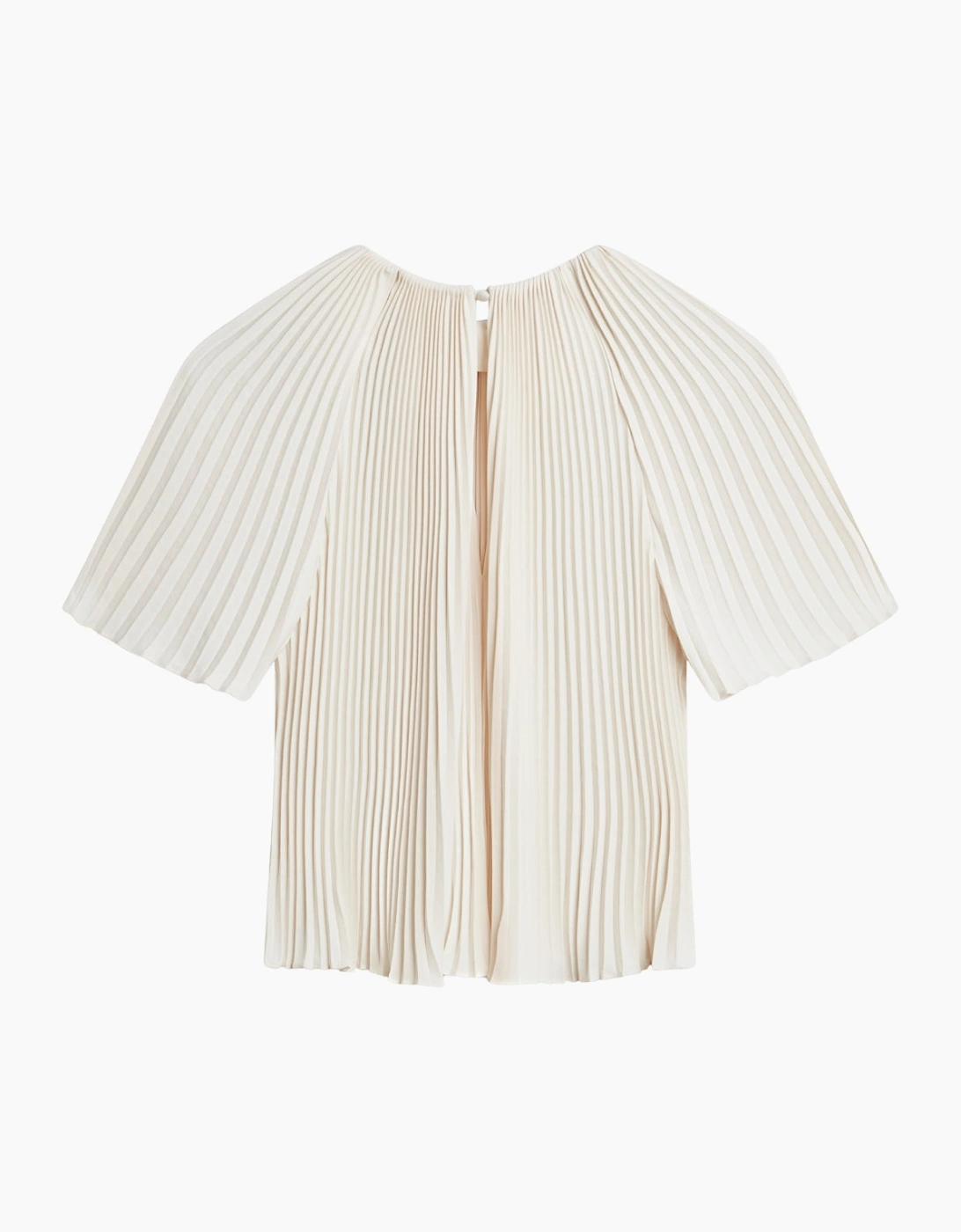 Ted Baker Agara Pleated Short Sleeve Ivory Blouse