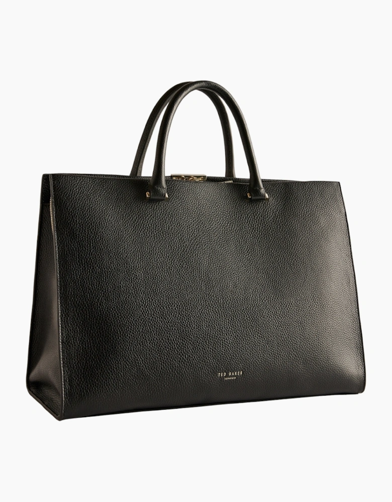 Ted Baker Rousaly Bar Detail Large Black Leather Tote