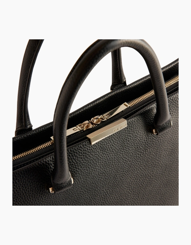 Ted Baker Rousaly Bar Detail Large Black Leather Tote