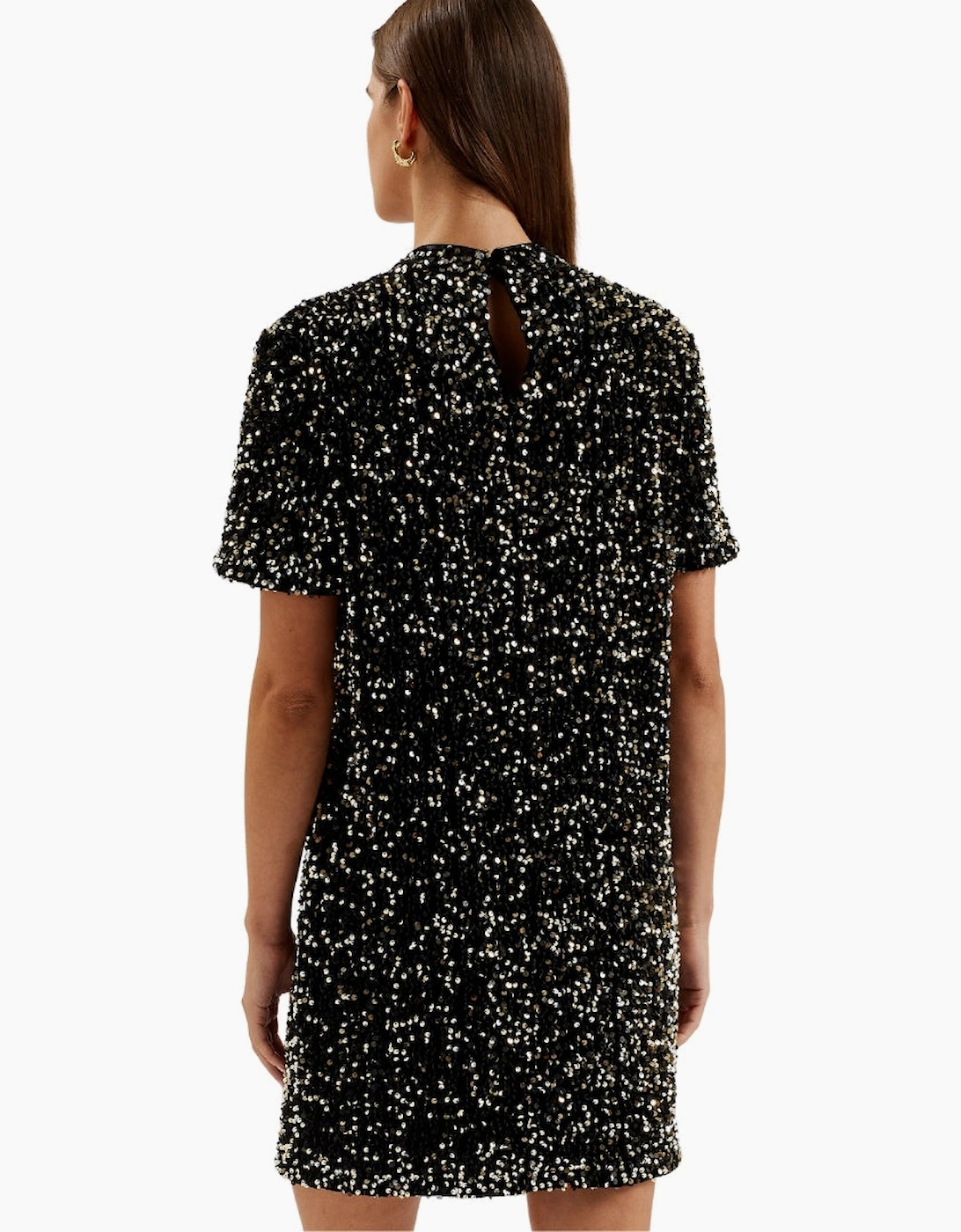 Ted Baker Audriyy Velvet Sequin Black Mini Dress