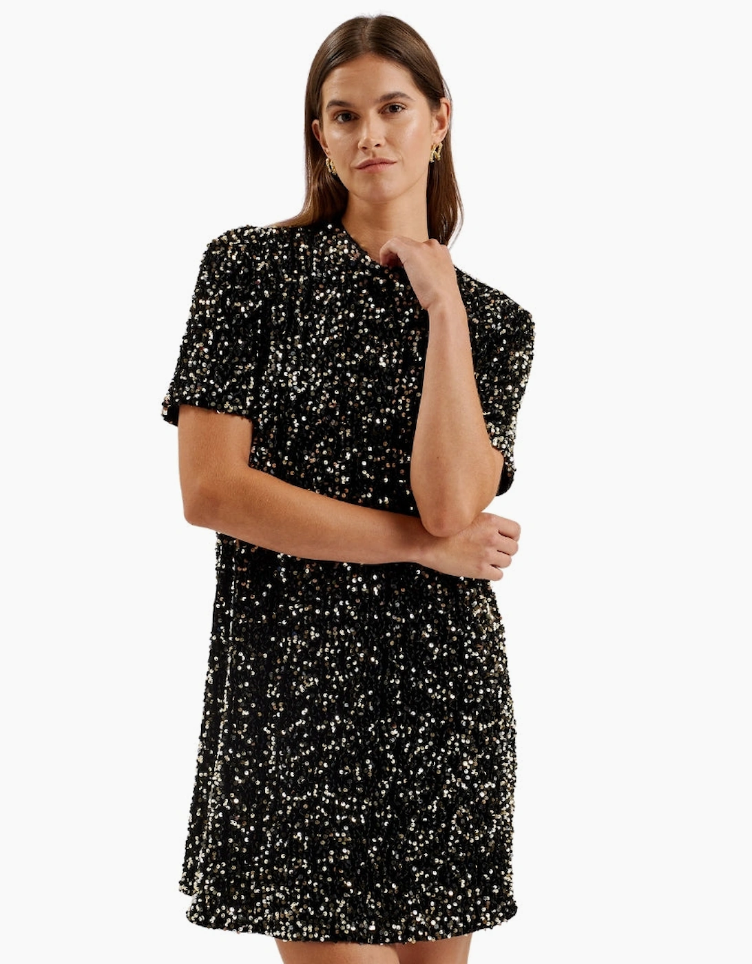 Ted Baker Audriyy Velvet Sequin Black Mini Dress