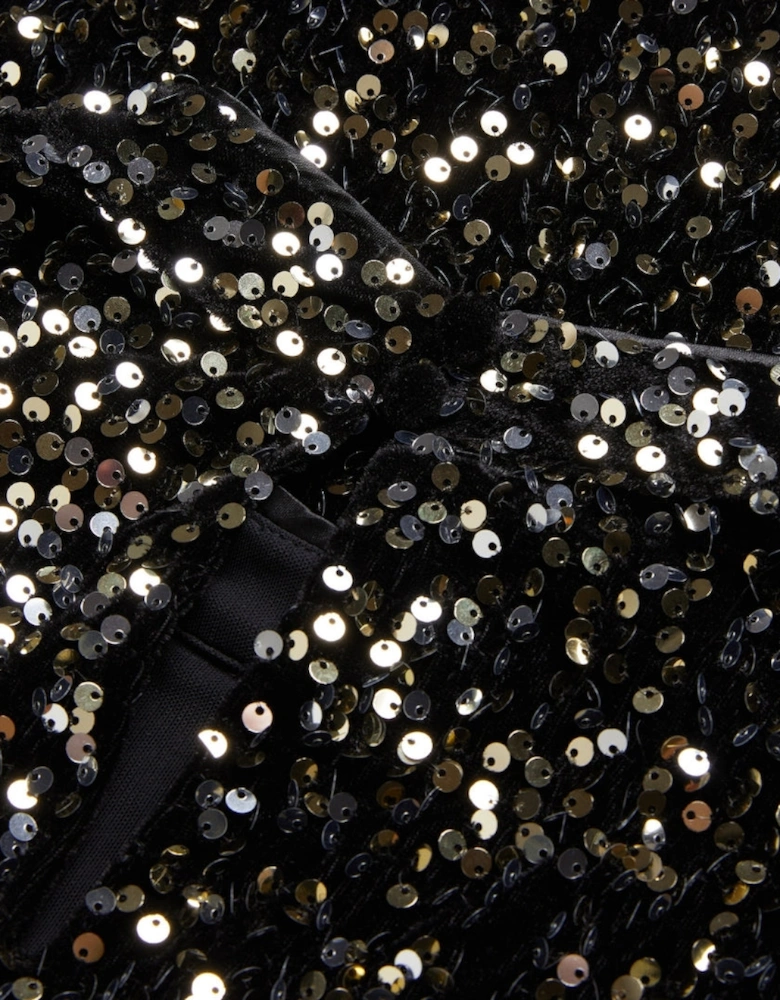 Ted Baker Audriyy Velvet Sequin Black Mini Dress