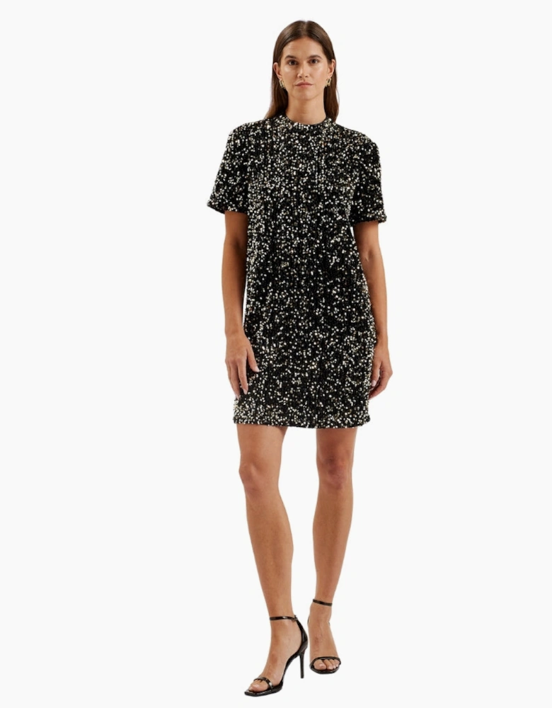 Ted Baker Audriyy Velvet Sequin Black Mini Dress