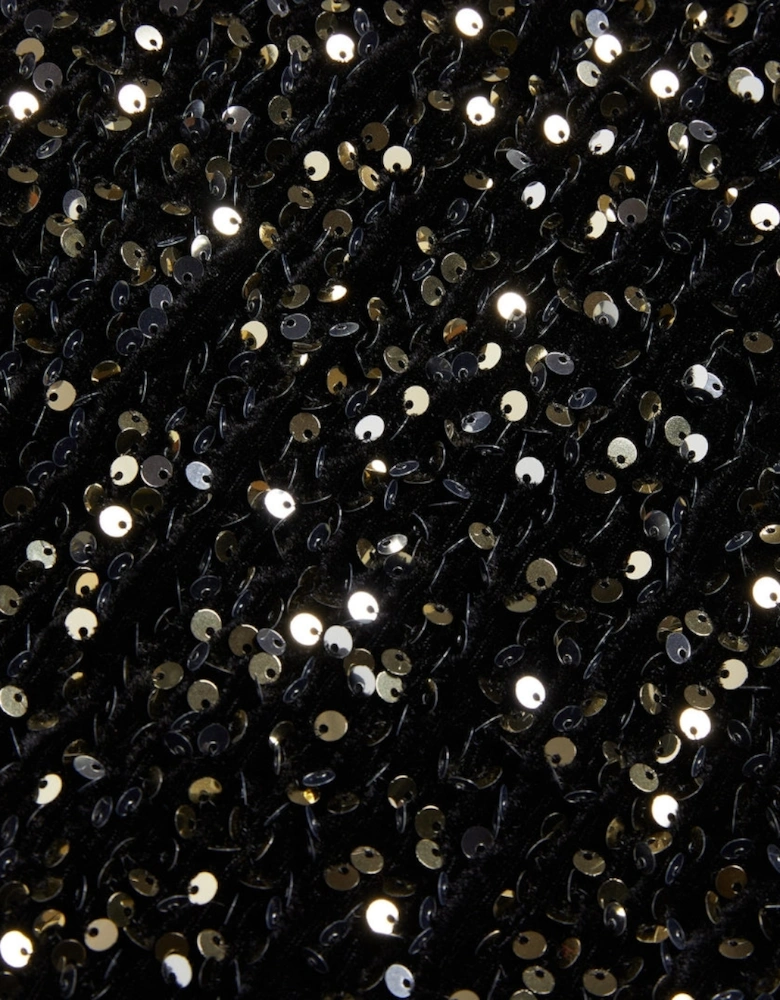 Ted Baker Audriyy Velvet Sequin Black Mini Dress