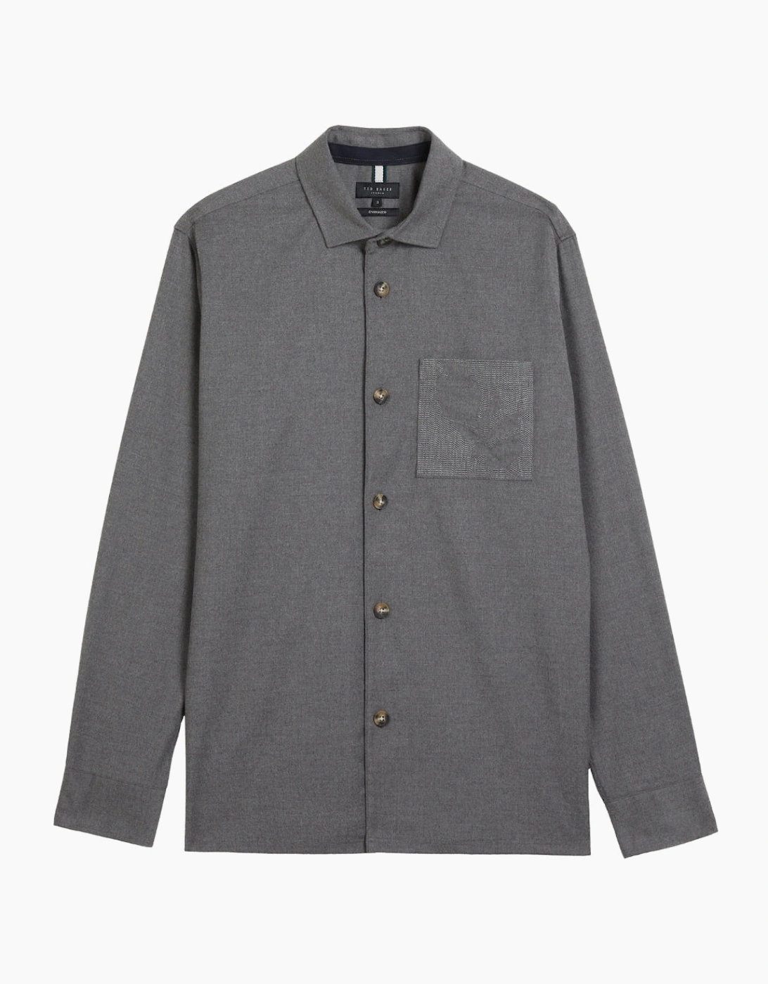 Ted Baker Men's Ted Baker Gaius Oversized Wool Blend Light Grey Shirt
