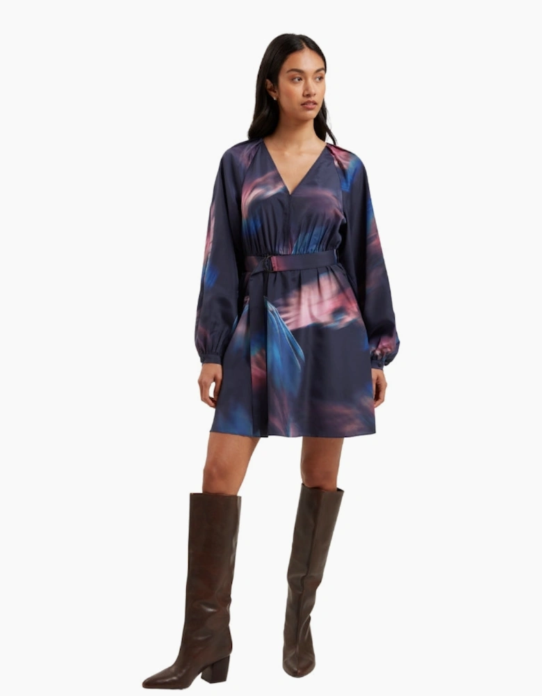 Ted Baker Alte Printed Belted Navy Mini Dress