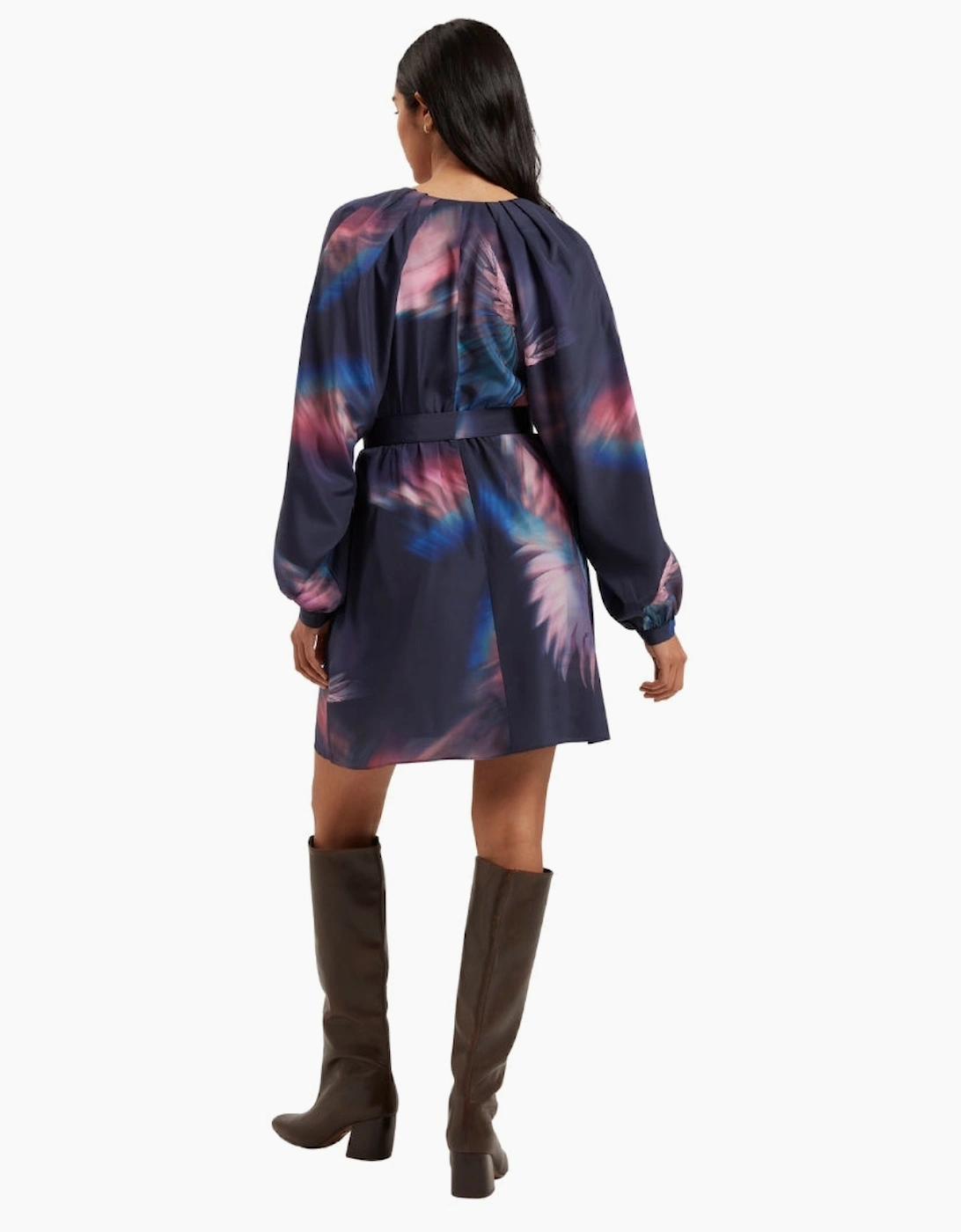 Ted Baker Alte Printed Belted Navy Mini Dress