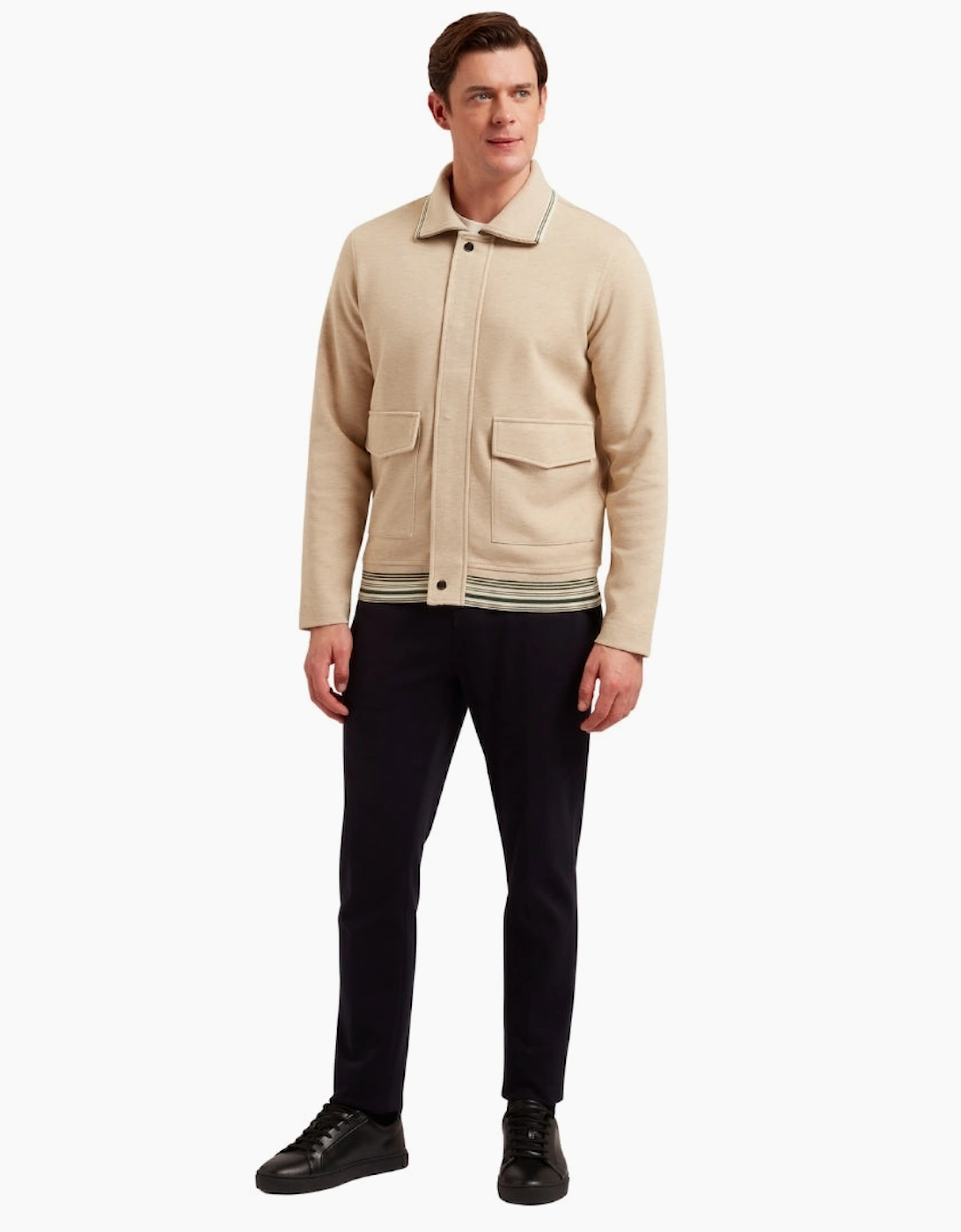 Ted Baker Mall Concealed Placket Taupe Jacket